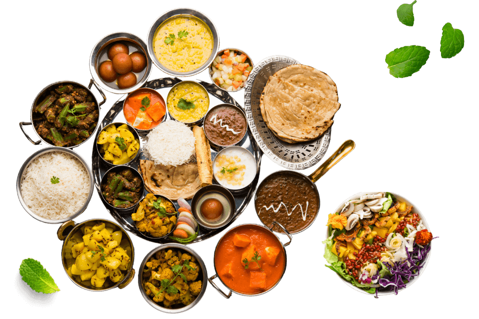 vegetarian north Indian food and thalis and vegan website image